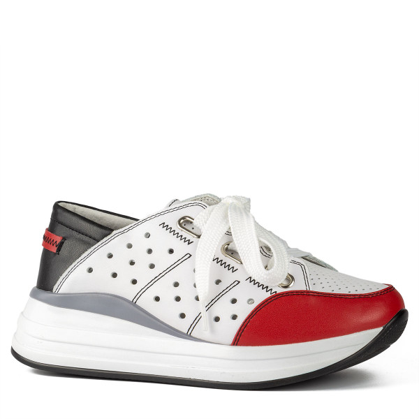Кроссовки Lifexpert женские белые 19144(WHITE/RED)