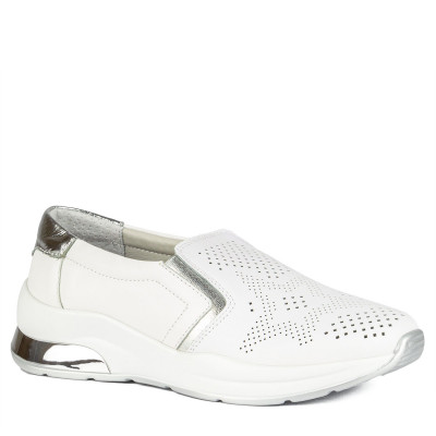 Слипоны Lifexpert женские белые 19145(WHITE/SILVER)