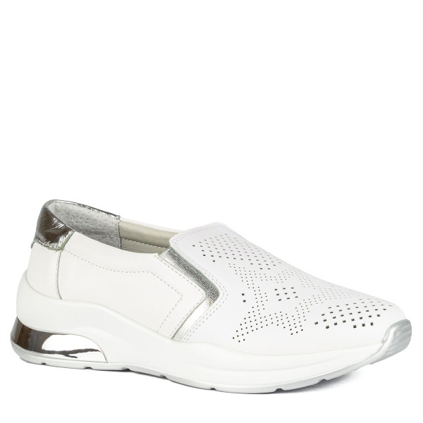 Слипоны Lifexpert женские белые 19145(WHITE/SILVER)