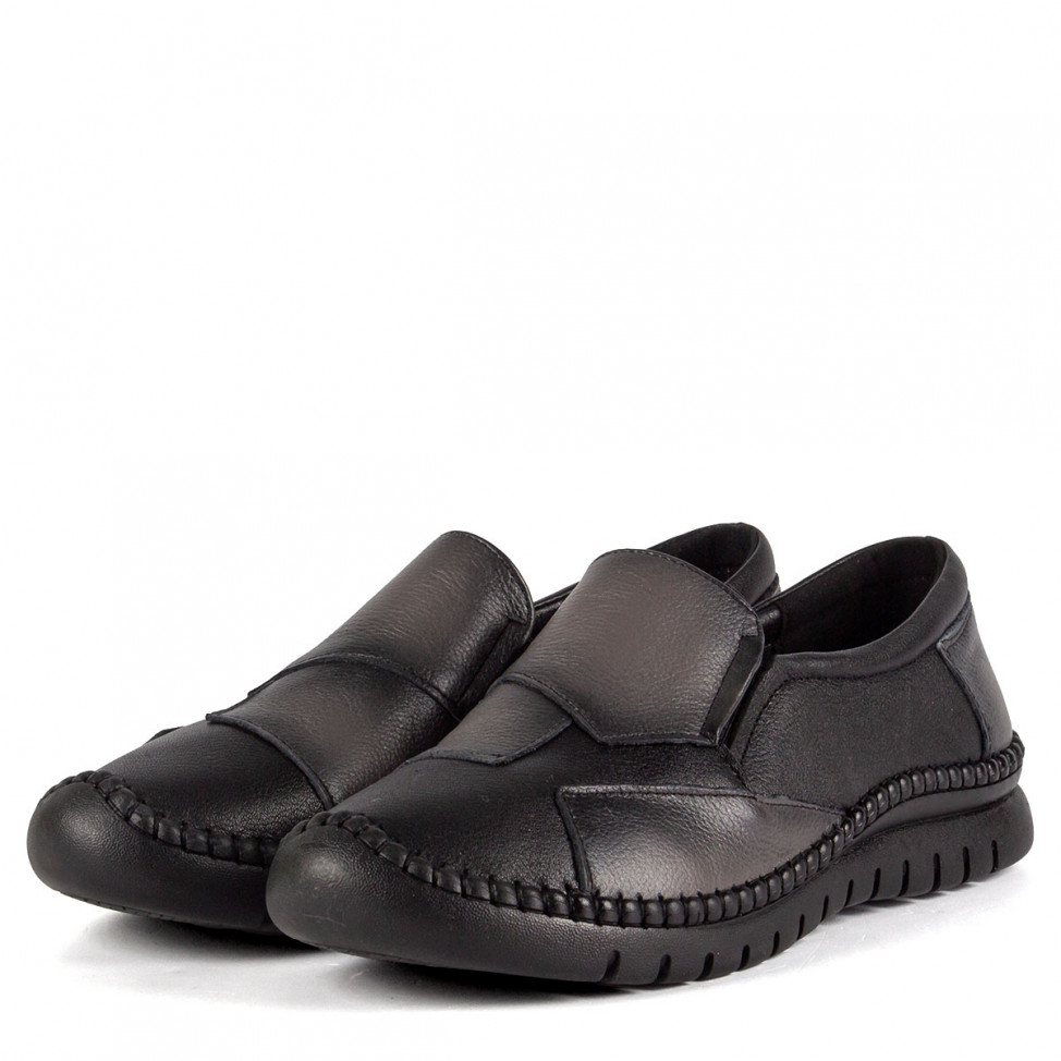Мокасины черные Meego Comfort