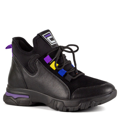 Кроссовки Farinni женские черные JLS569BZP(BLACK PURPLE)
